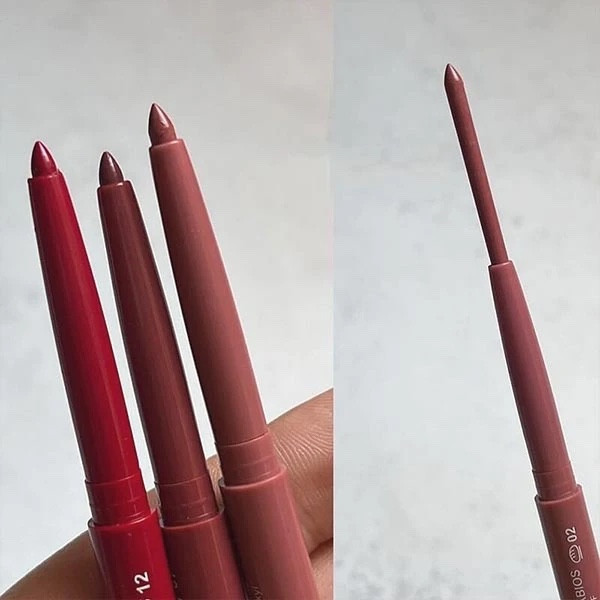 پک 12 رنگ رژ لب و خط لب(قهوه ای)